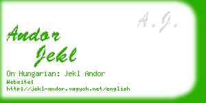 andor jekl business card